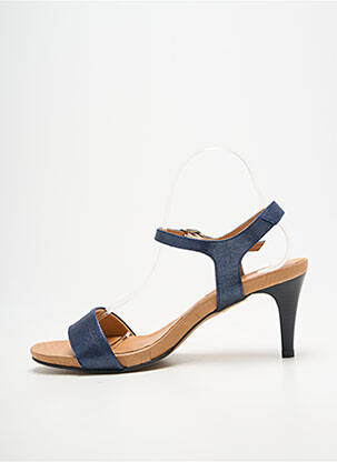 Sandales/nu pieds tissage satiné talon de 7 à 9cm bleu BELLA STORIA femme