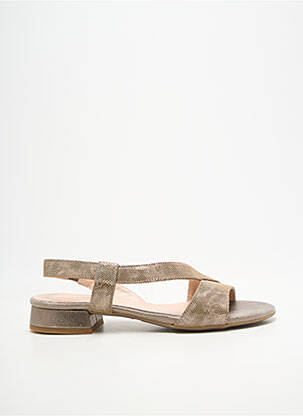 Sandales/nu pieds tissage satiné talon plat jusqu'à 3cm or BELLA STORIA femme