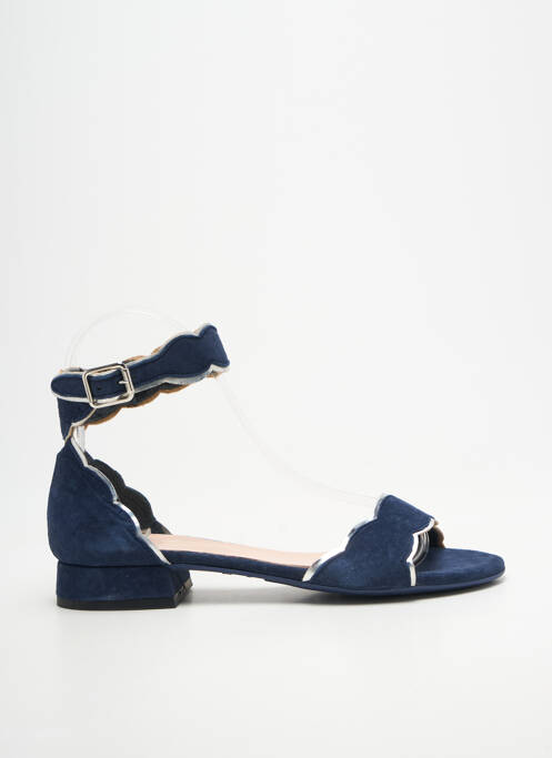 Sandales/nu pieds chiquet talon plat jusqu'à 3cm bleu BELLA STORIA femme