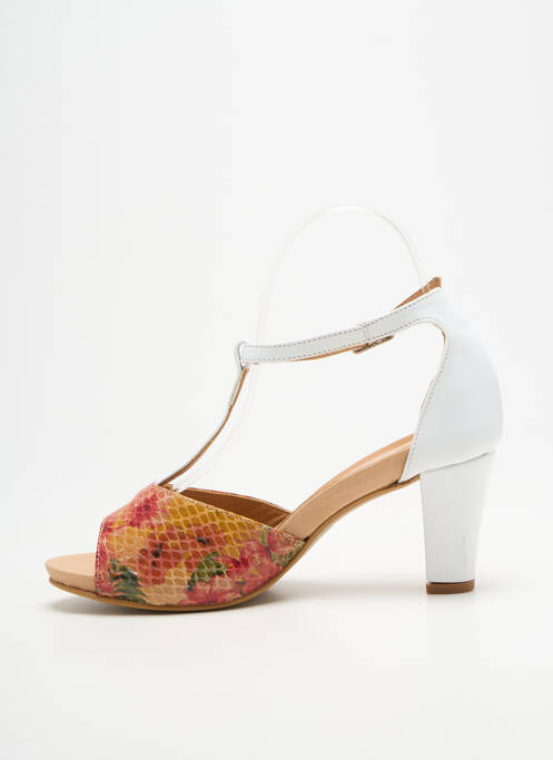 Sandales/nu pieds tissage satiné talon de 7 à 9cm blanc BELLA STORIA femme