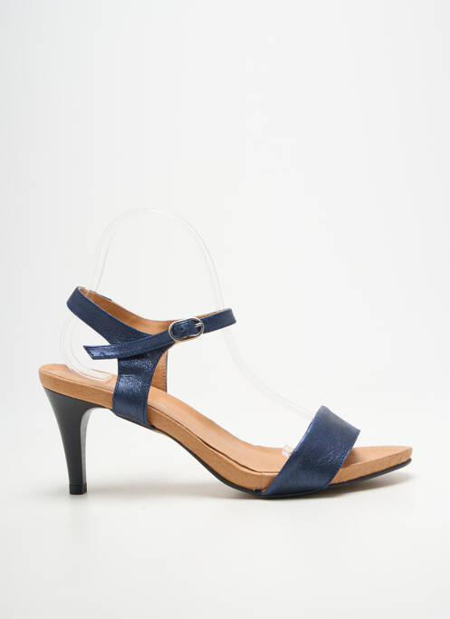 Sandales/nu pieds tissage satiné talon de 7 à 9cm bleu BELLA STORIA femme
