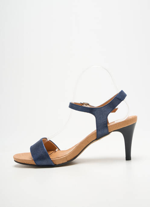 Sandales/nu pieds tissage satiné talon de 7 à 9cm bleu BELLA STORIA femme