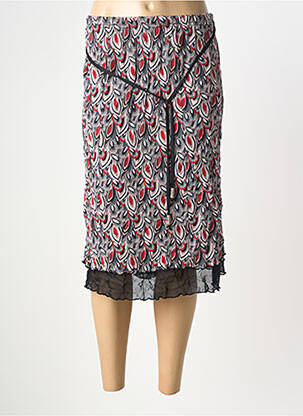 Jupe mi-longue coupe droite noir GRIFFON femme