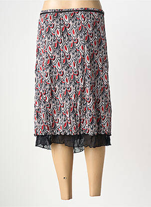Jupe mi-longue coupe droite noir GRIFFON femme