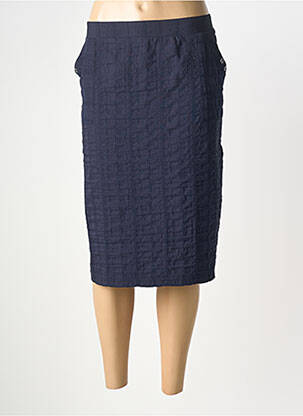 Jupe mi-longue coupe droite bleu GRIFFON femme