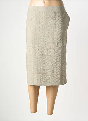 Jupe mi-longue coupe droite vert GRIFFON femme