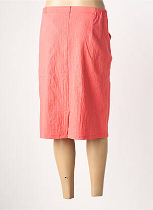 Jupe mi-longue coupe droite rose GRIFFON femme