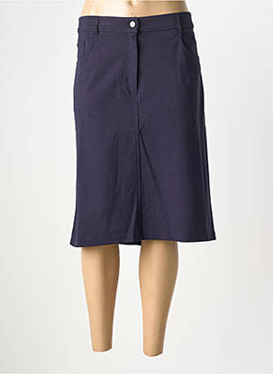 Jupe mi-longue coupe droite bleu GRIFFON femme