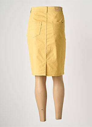 Jupe mi-longue coupe droite jaune GRIFFON femme