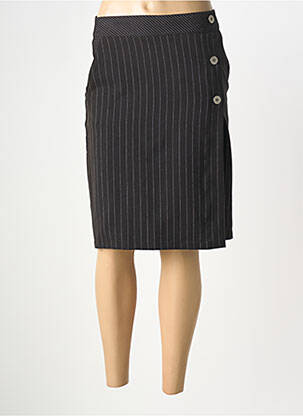 Jupe mi-longue coupe droite noir GRIFFON femme