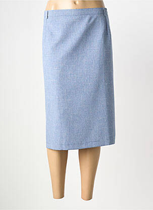 Jupe mi-longue coupe droite bleu VALMODE femme