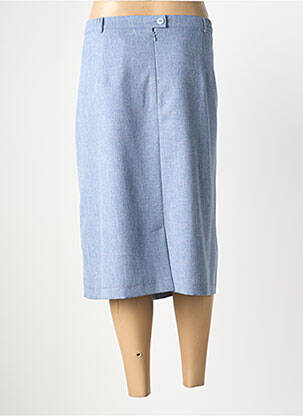 Jupe mi-longue coupe droite bleu VALMODE femme