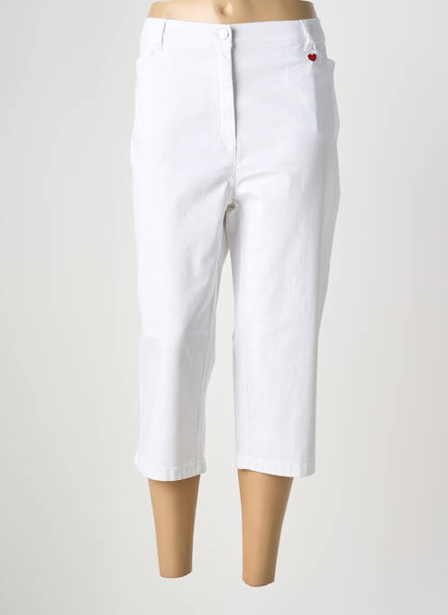 Pantacourt coupe droite blanc TONI femme