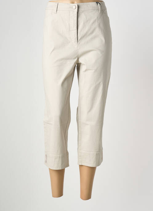 Pantacourt coupe droite beige TONI femme