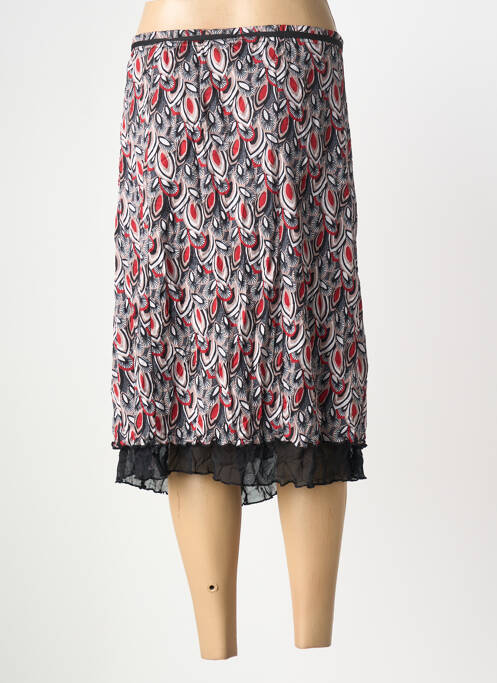 Jupe mi-longue coupe droite noir GRIFFON femme