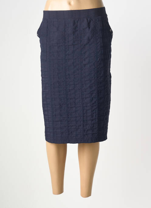 Jupe mi-longue coupe droite bleu GRIFFON femme