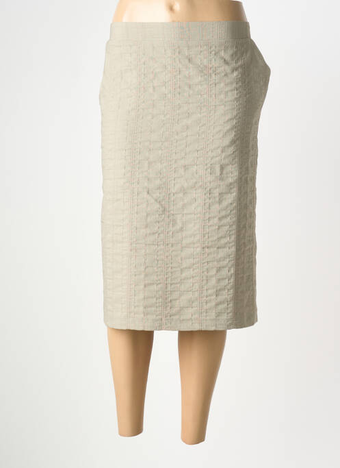 Jupe mi-longue coupe droite vert GRIFFON femme