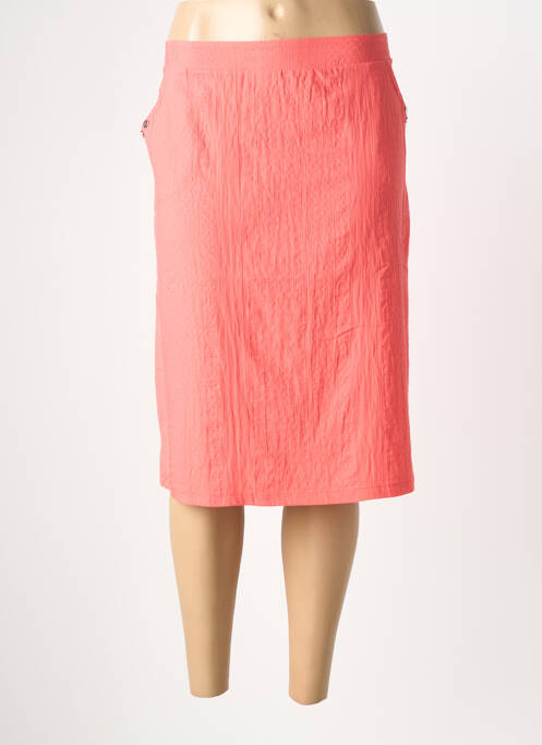 Jupe mi-longue coupe droite rose GRIFFON femme