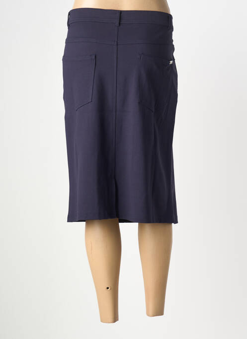 Jupe mi-longue coupe droite bleu GRIFFON femme