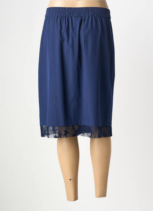 Jupe mi-longue coupe droite bleu GRIFFON femme