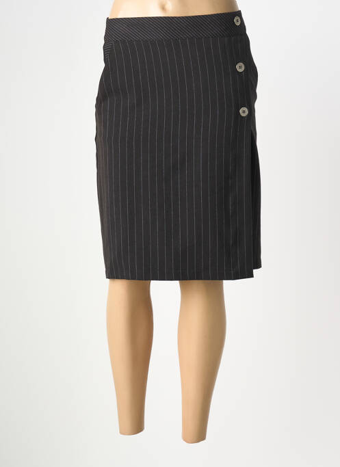 Jupe mi-longue coupe droite noir GRIFFON femme