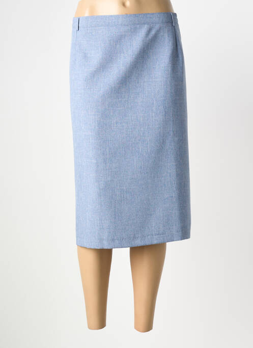 Jupe mi-longue coupe droite bleu VALMODE femme