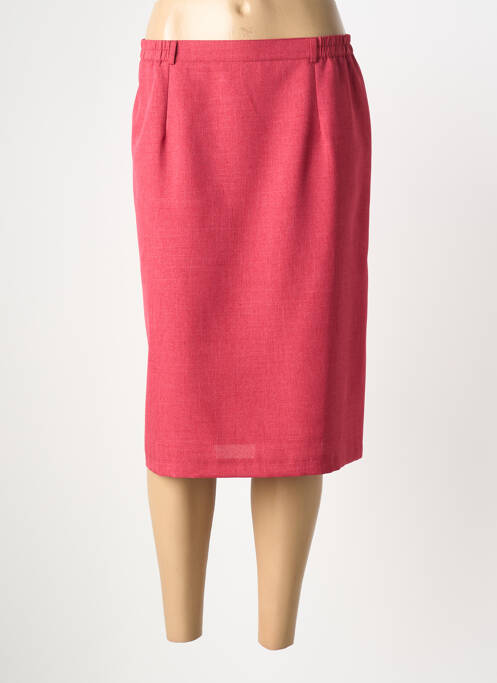 Jupe mi-longue coupe droite rouge VALMODE femme