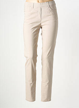 Pantalon slim taille élastique taille normale beige STARK femme