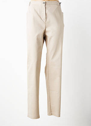 Pantalon slim tissage popeline taille normale beige TELMAIL femme