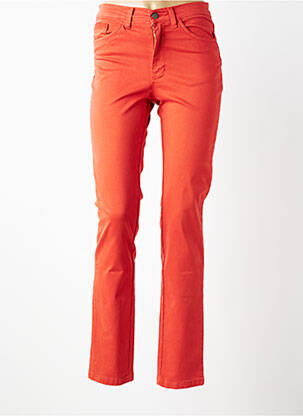 Pantalon slim tissage popeline taille normale orange WALTRON femme