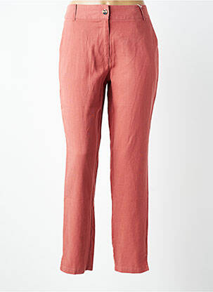 Pantalon chino tissage popeline taille normale rose C'EST BEAU LA VIE femme