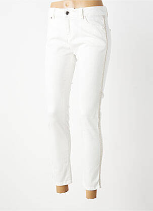 Jeans coupe slim tissage brut taille normale blanc C'EST BEAU LA VIE femme