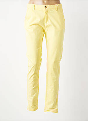Pantalon chino tissage popeline taille normale jaune C'EST BEAU LA VIE femme