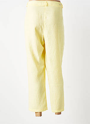 Pantalon 7/8 fermeture zippée sous rabat boutonné taille normale jaune DIANE LAURY femme