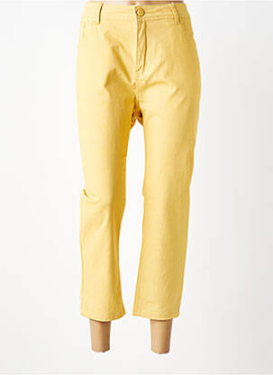 Pantacourt stretch taille normale jaune GRIFFON femme