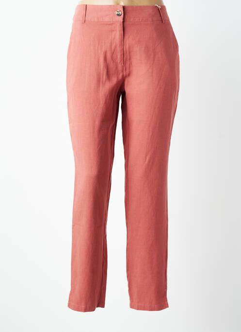 Pantalon chino tissage popeline taille normale rose C'EST BEAU LA VIE femme