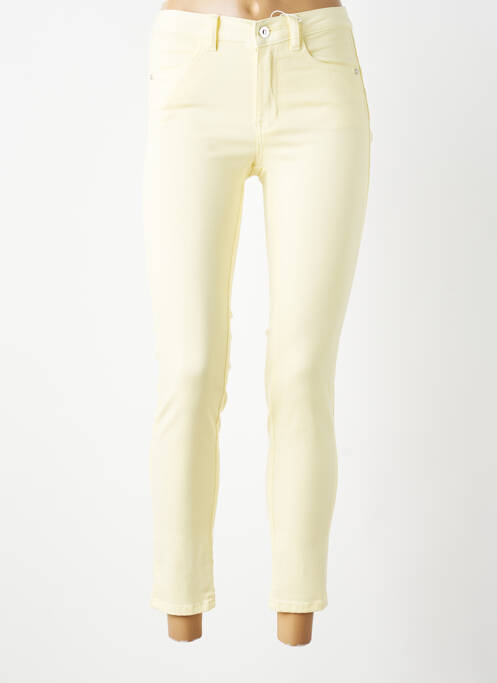 Jeans skinny tissage brut taille normale jaune C'EST BEAU LA VIE femme