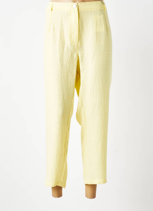 Pantalon 7/8 fermeture zippée sous rabat boutonné taille normale jaune DIANE LAURY femme