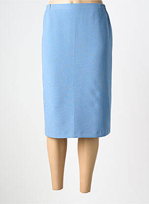 Jupe mi-longue coupe droite bleu FRANCE RIVOIRE femme