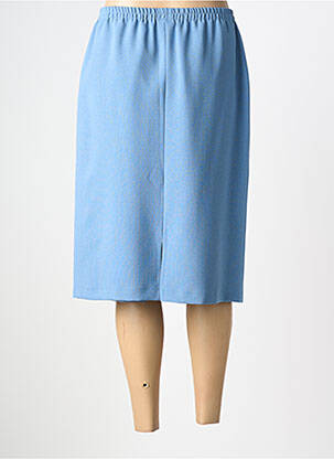 Jupe mi-longue coupe droite bleu FRANCE RIVOIRE femme