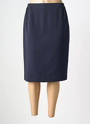 Jupe mi-longue coupe droite bleu FRANCE RIVOIRE femme