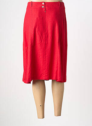 Jupe mi-longue coupe droite rouge FRANCE RIVOIRE femme