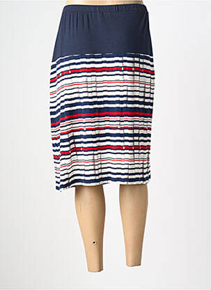 Jupe mi-longue coupe droite bleu FRANCE RIVOIRE femme