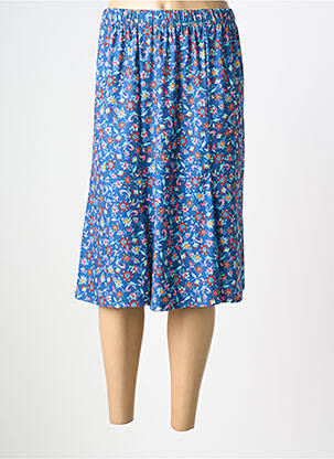 Jupe mi-longue coupe droite bleu FRANCE RIVOIRE femme