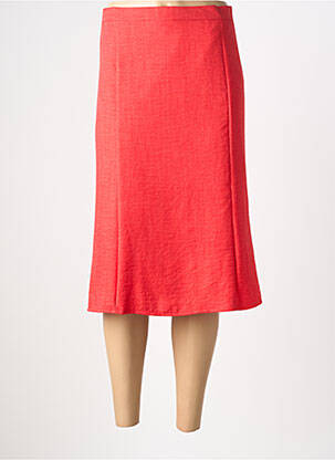 Jupe mi-longue coupe droite rouge PLURIELLES femme