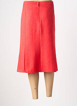 Jupe mi-longue coupe droite rouge PLURIELLES femme