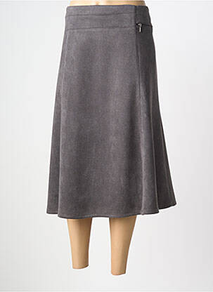 Jupe mi-longue coupe droite gris PLURIELLES femme