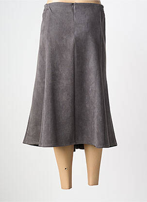 Jupe mi-longue coupe droite gris PLURIELLES femme