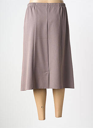Jupe mi-longue coupe droite marron PLURIELLES femme