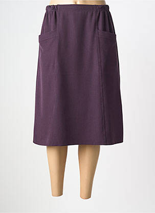 Jupe mi-longue coupe droite violet PLURIELLES femme